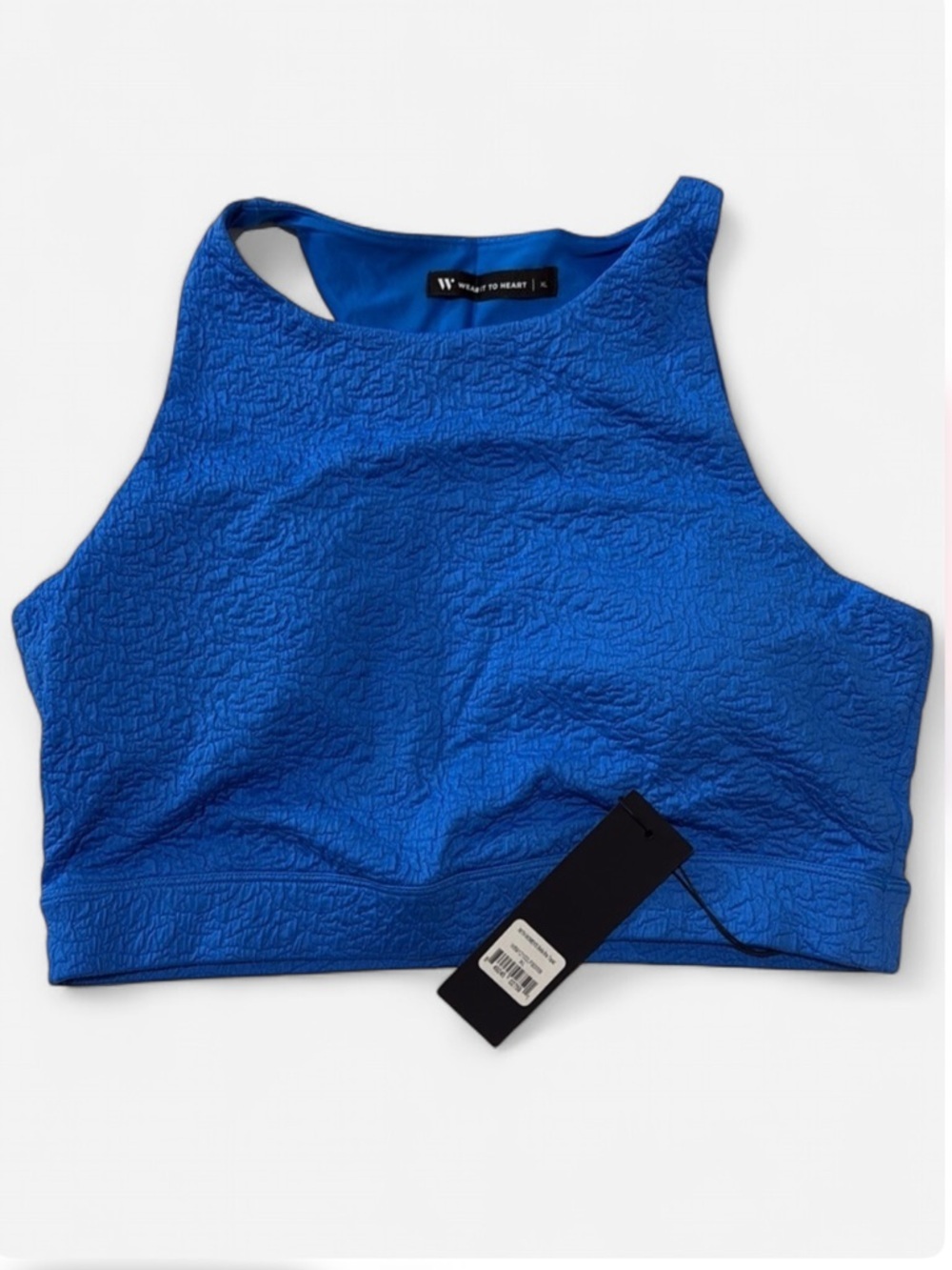 Wear it to Heart Topaz Blue Seersucker Bella Sports Bra Size XL